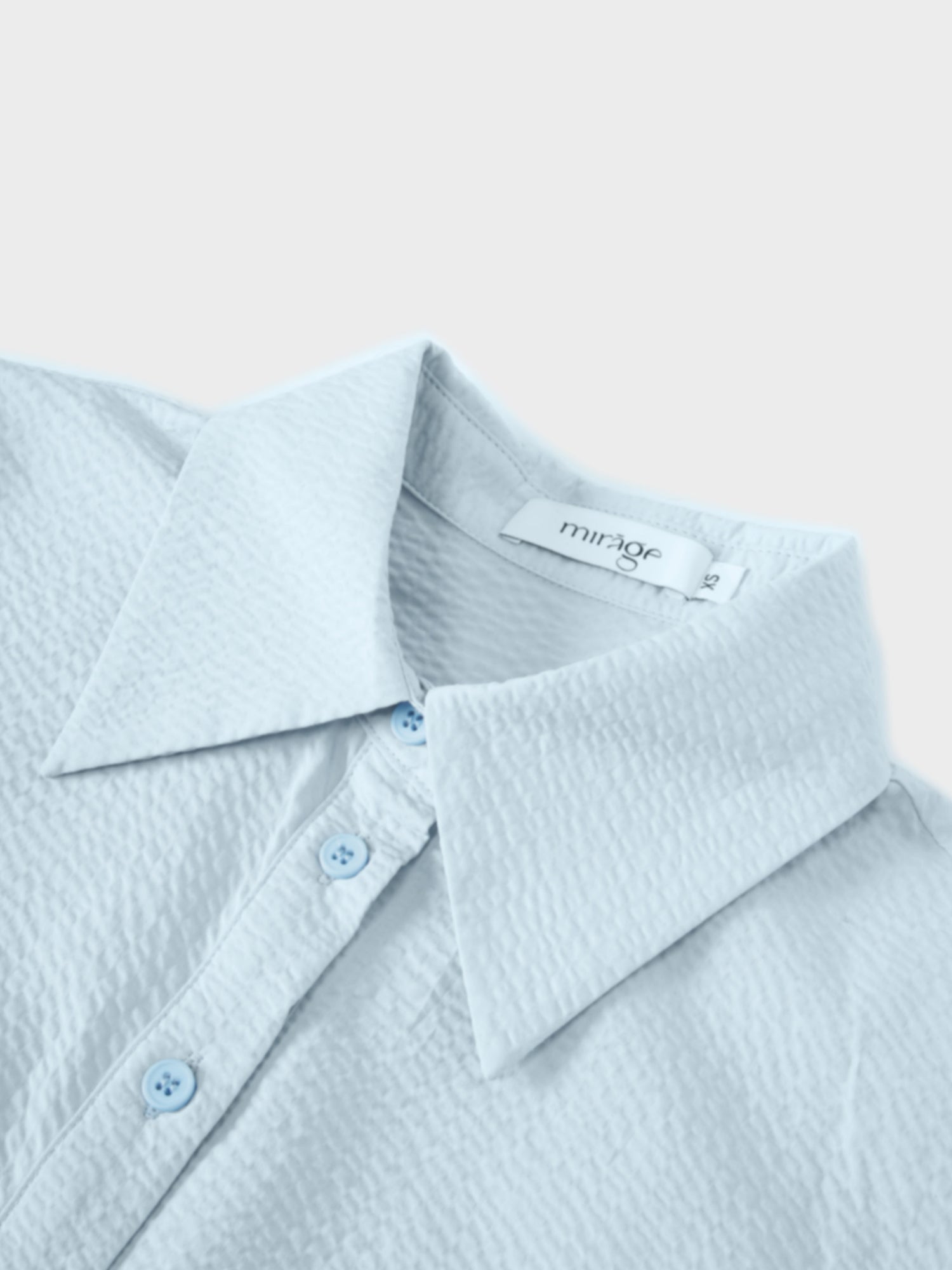 Long Button Down Shirtdress-Light Blue