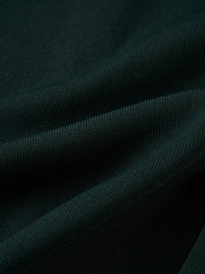 Gold Button Crop Cardigan - Emerald Green