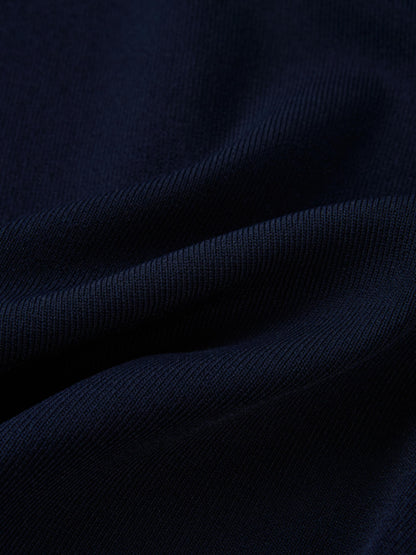 Gold Button Crop Cardigan - Navy