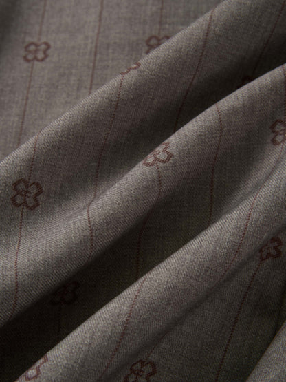 Printed Collar Detail Blouse - Grey