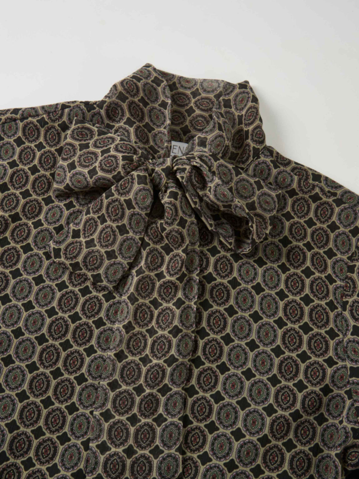 Button Down Bow Blouse - Geo Sparkle