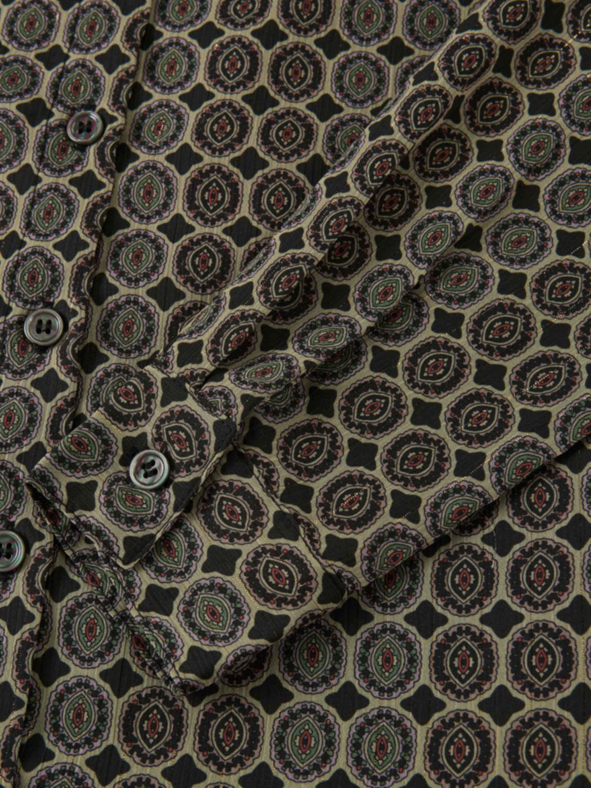 Button Down Bow Blouse - Geo Sparkle