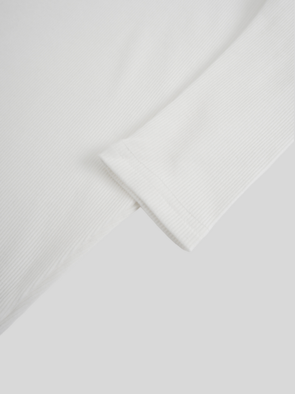 Crew Ribbed Dolman-White