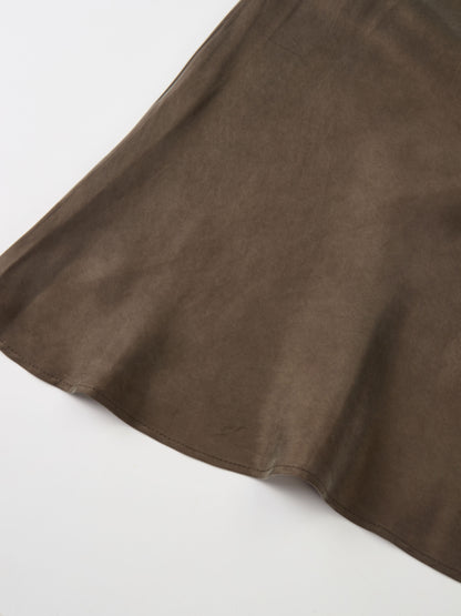 Cupro Slip Skirt - Warm Taupe 26"