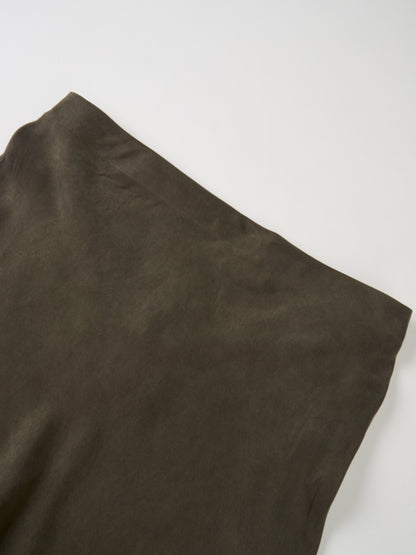 Cupro Slip Skirt - Olive 26"