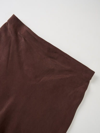 Cupro Slip Skirt - Brown 26"