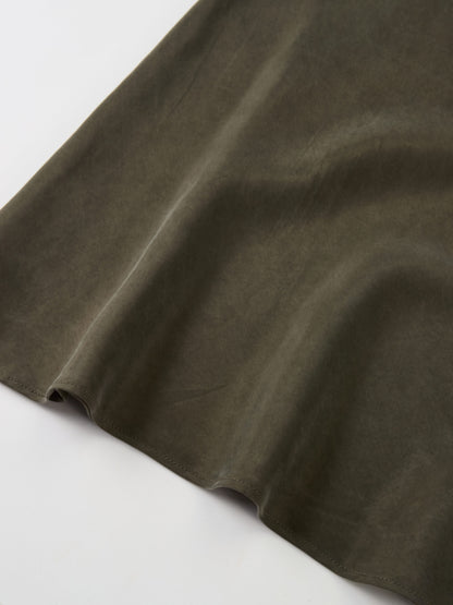 Cupro Slip Skirt - Olive 37"