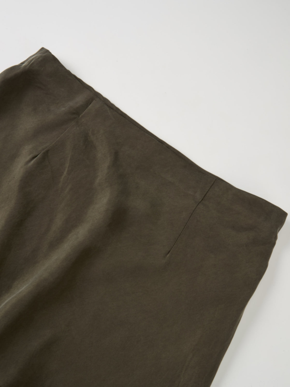Cupro Slip Skirt - Olive 37"