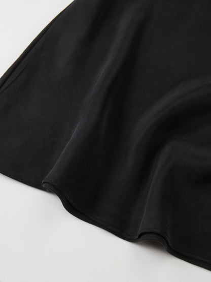 Cupro Slip Skirt - Black 37"