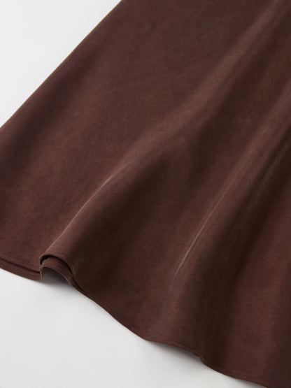 Cupro Slip Skirt - Brown 37"