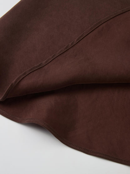 Cupro Slip Skirt - Brown 37"