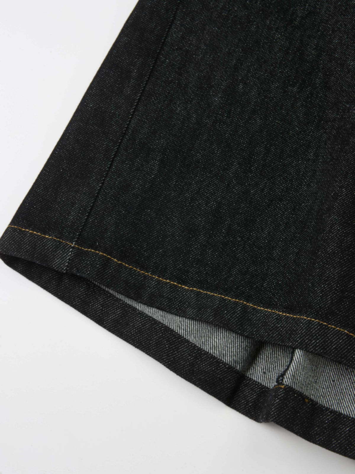 Classic Straight Denim Skirt - Black