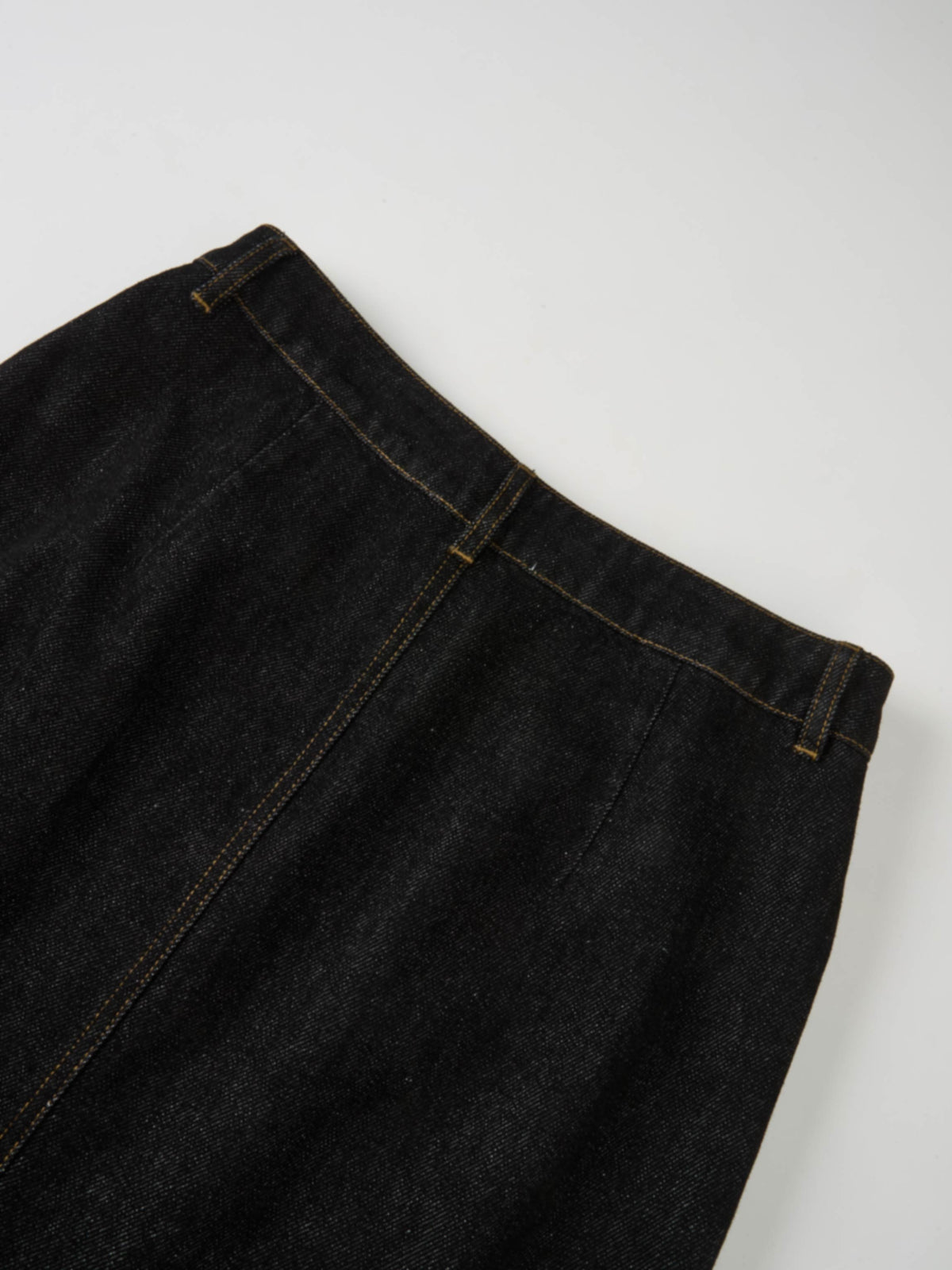 Classic Straight Denim Skirt - Black