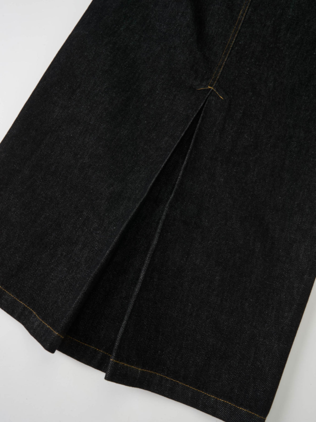 Classic Straight Denim Skirt - Black