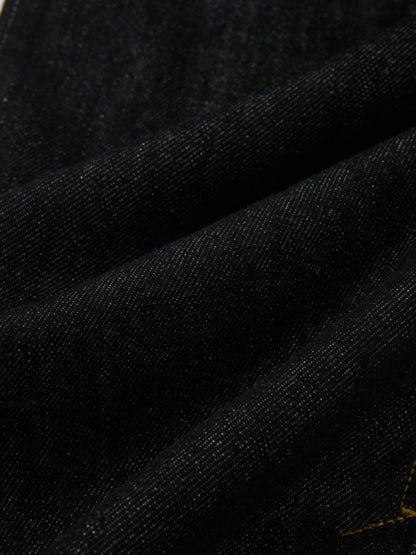 Classic Straight Denim Skirt - Black