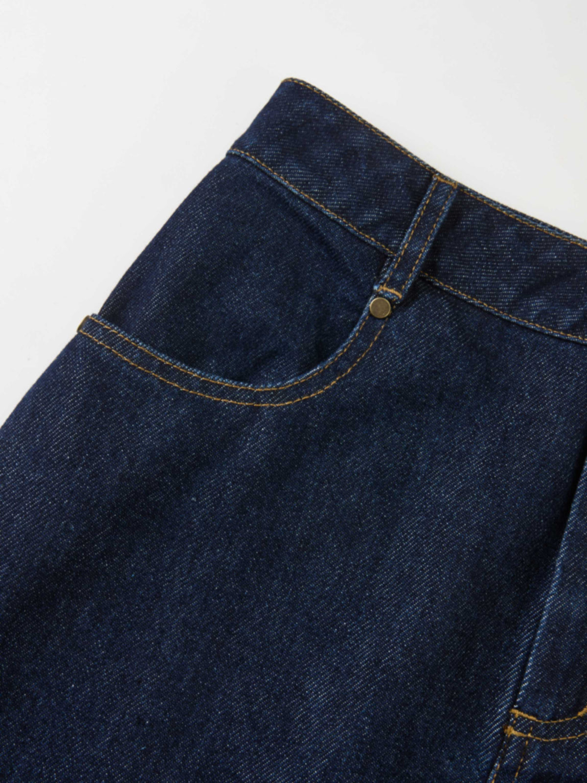 Classic Straight Denim Skirt - Dark Blue