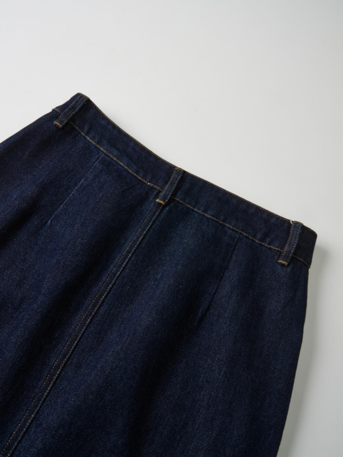 Classic Straight Denim Skirt - Dark Blue