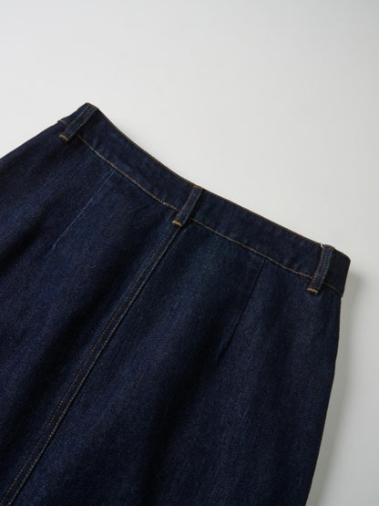 Classic Straight Denim Skirt - Dark Blue