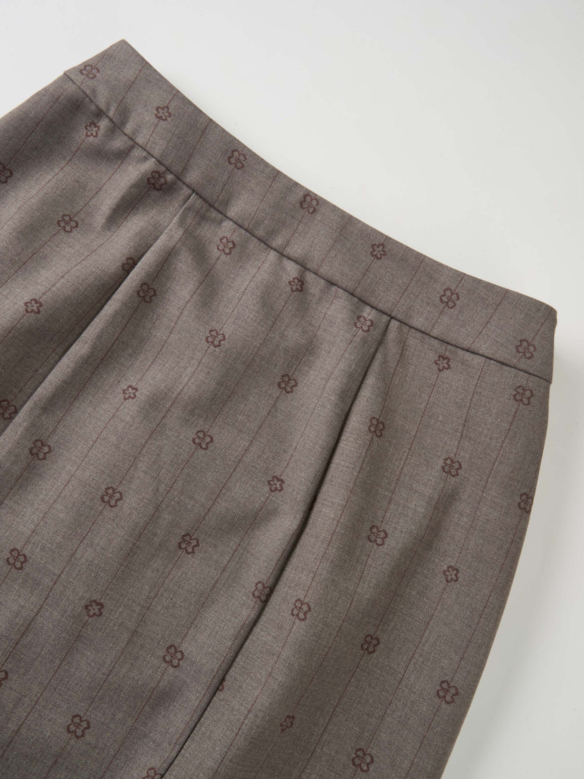 Printed Straight Maxi Skirt - Grey