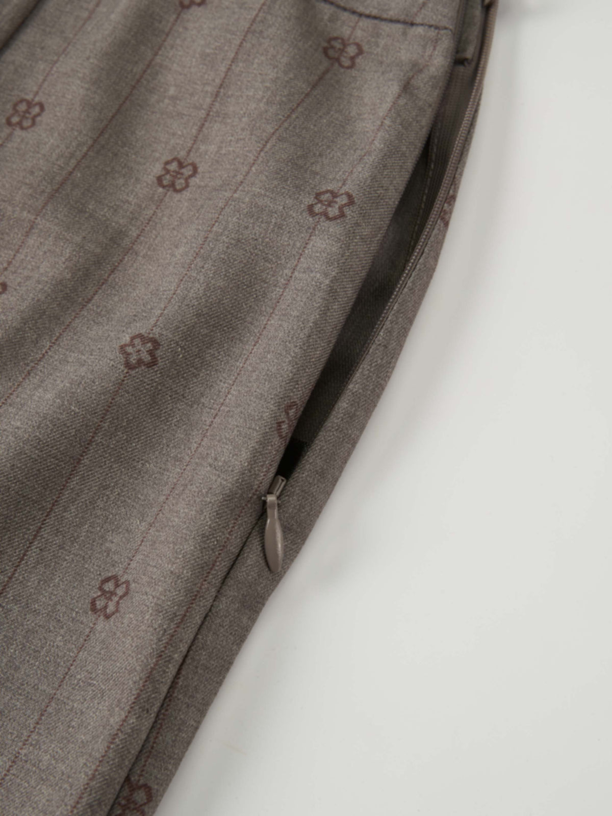 Printed Straight Maxi Skirt - Grey