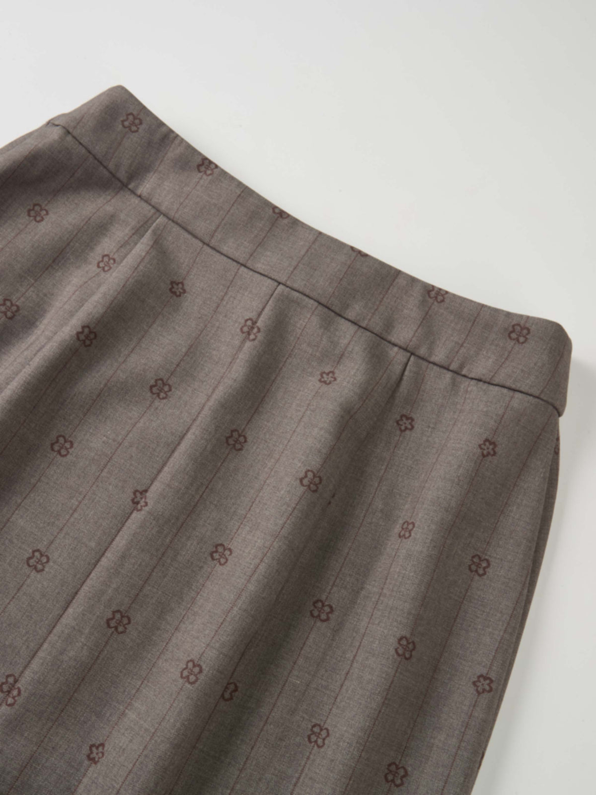 Printed Straight Maxi Skirt - Grey