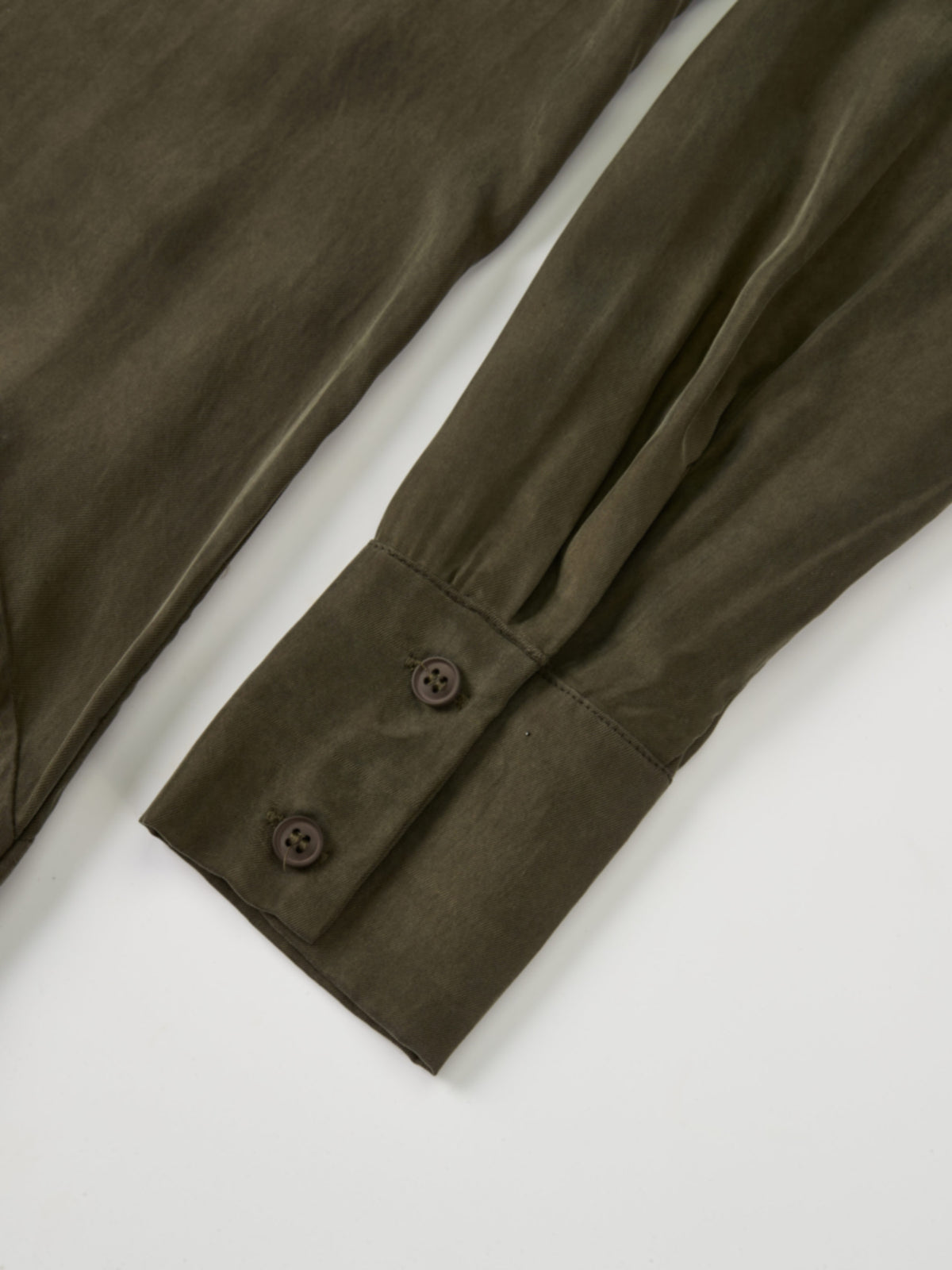 Cupro Drop Waist Maxi Dress - Olive
