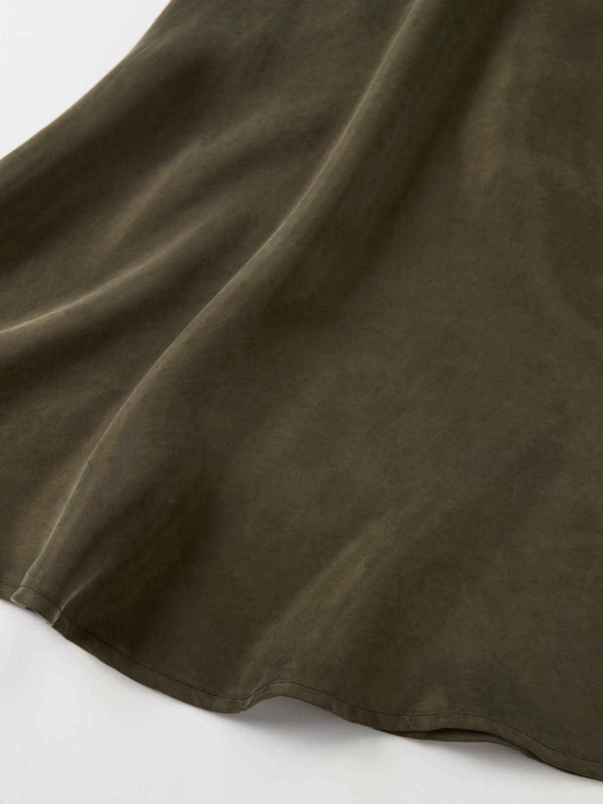 Cupro Drop Waist Maxi Dress - Olive