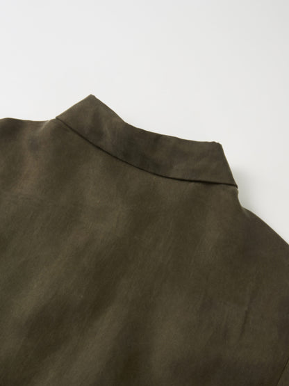 Cupro Drop Waist Maxi Dress - Olive
