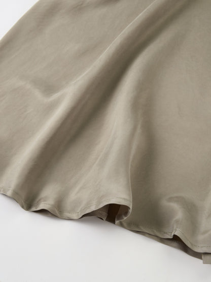 Cupro Drop Waist Maxi Dress - Warm Taupe