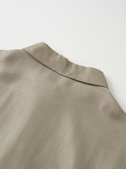 Cupro Drop Waist Maxi Dress - Warm Taupe