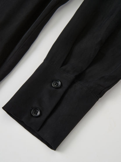 Cupro Drop Waist Maxi Dress - Black