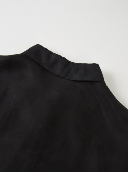 Cupro Drop Waist Maxi Dress - Black