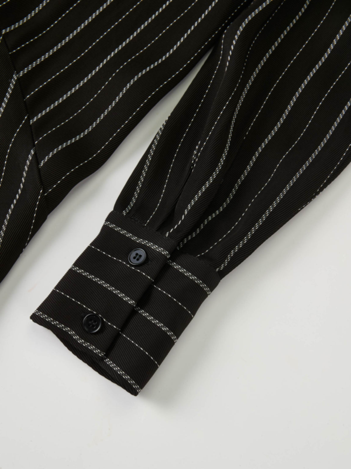 Drop Waist Maxi Dress - Black Pinstripe