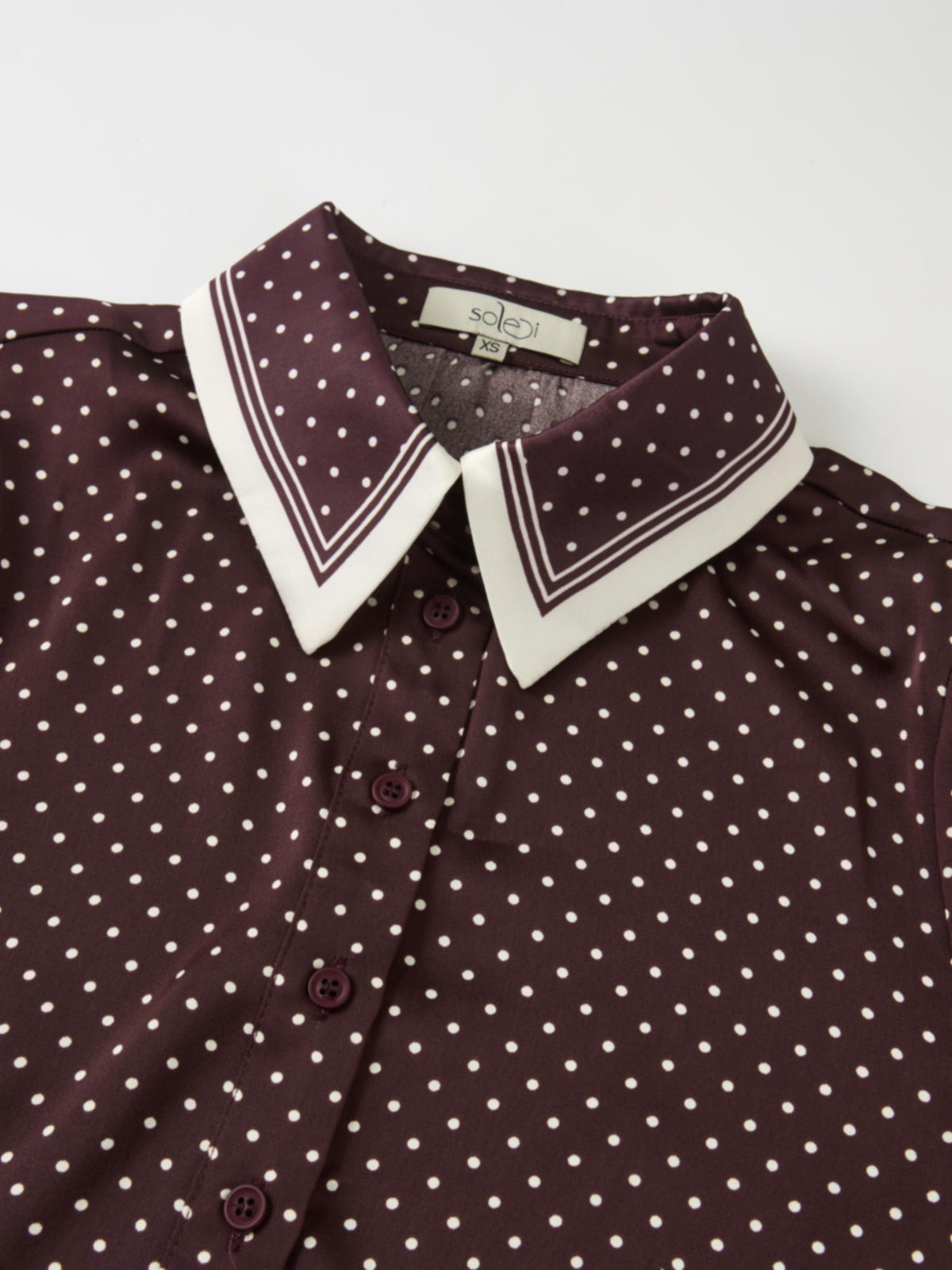 Mini Dot Blouse - Burgundy