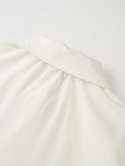 Floral Applique Blouse - Cream/Black