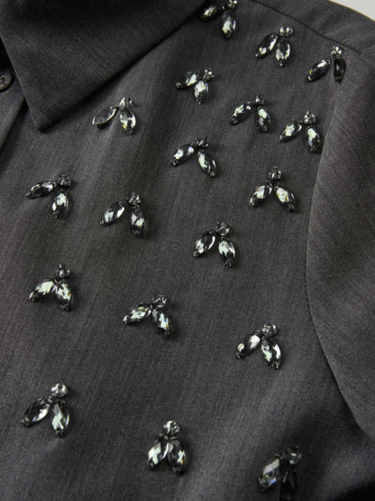 Embelished Blouse - Grey