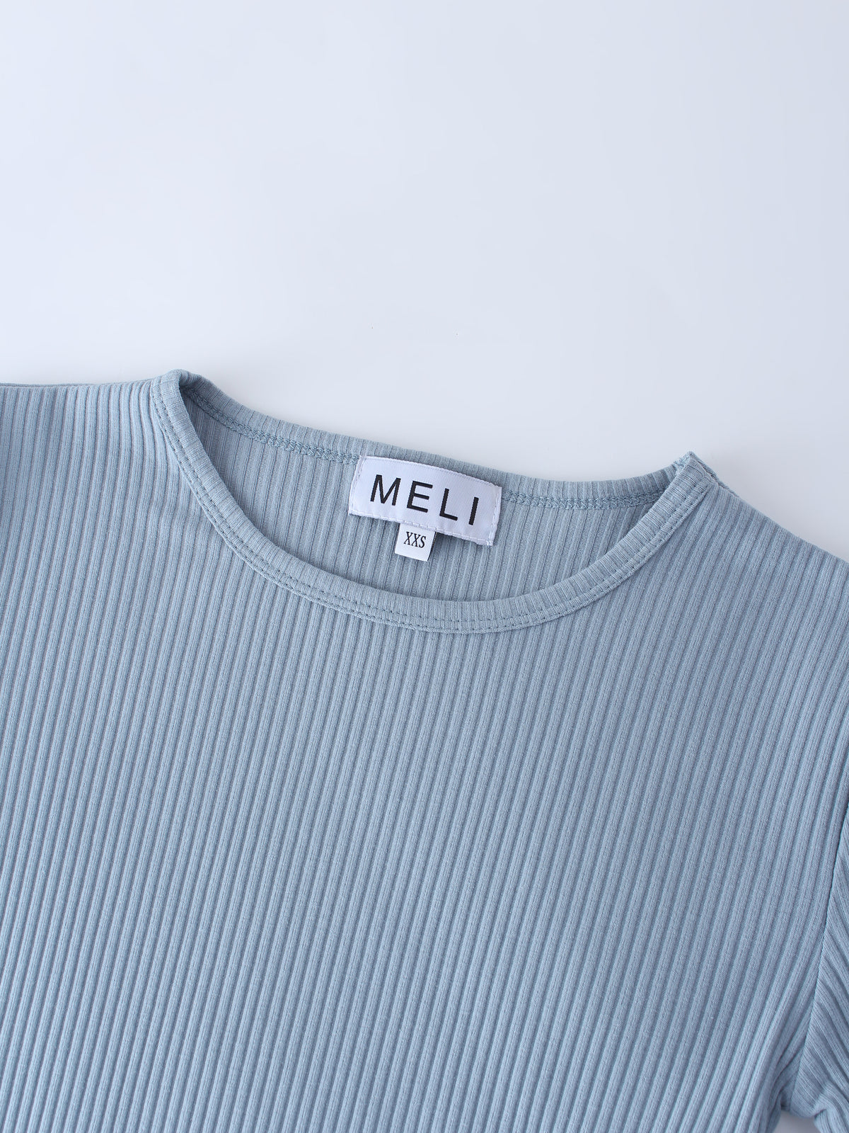 WIDE RIBBED CREW-BLUE GREY