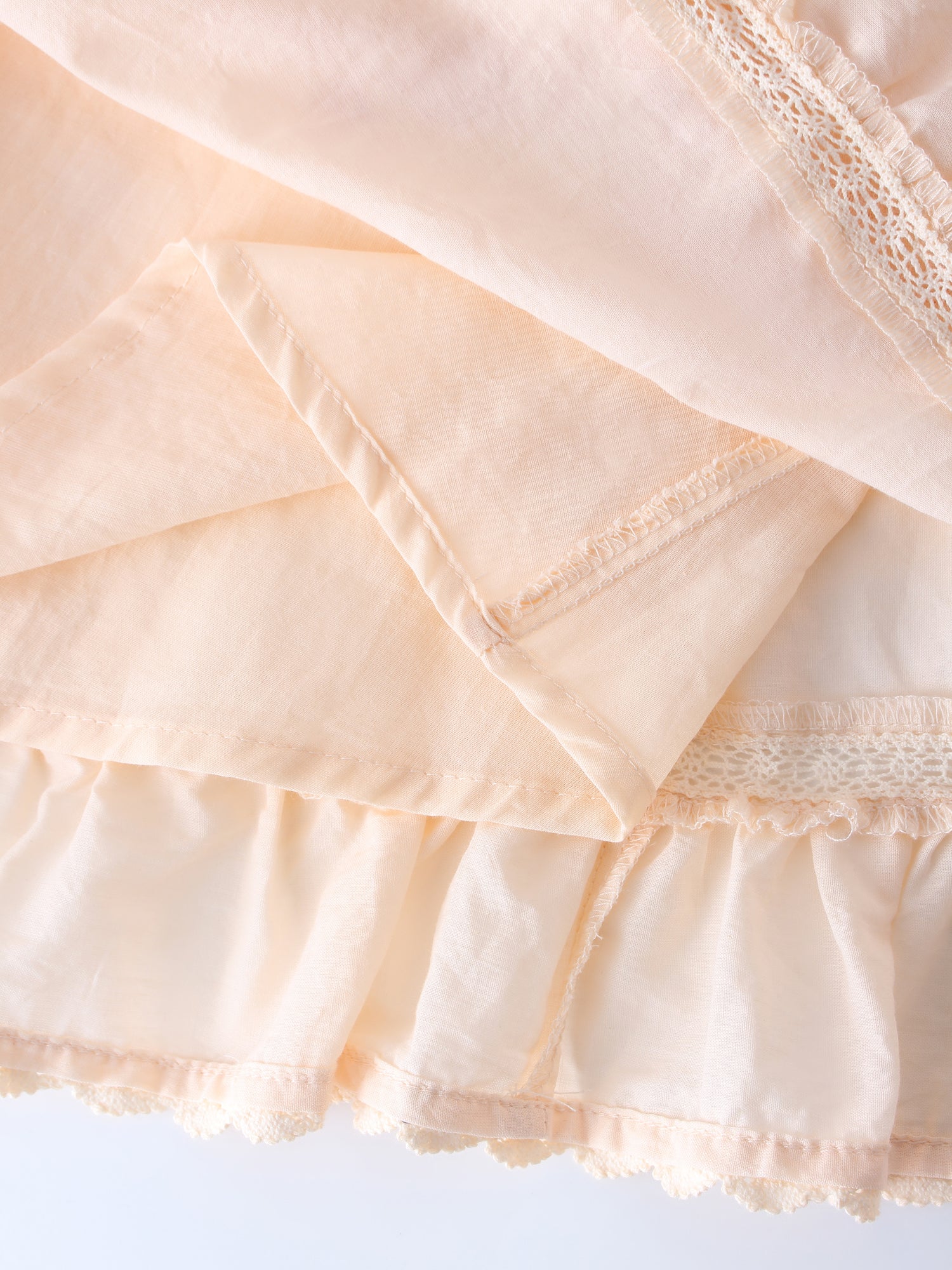 Eyelet Trimmed Skirt-Peach