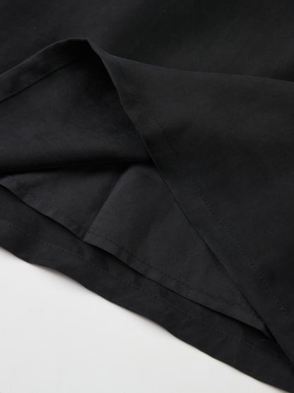 Drawstring Cupro Skirt - Black