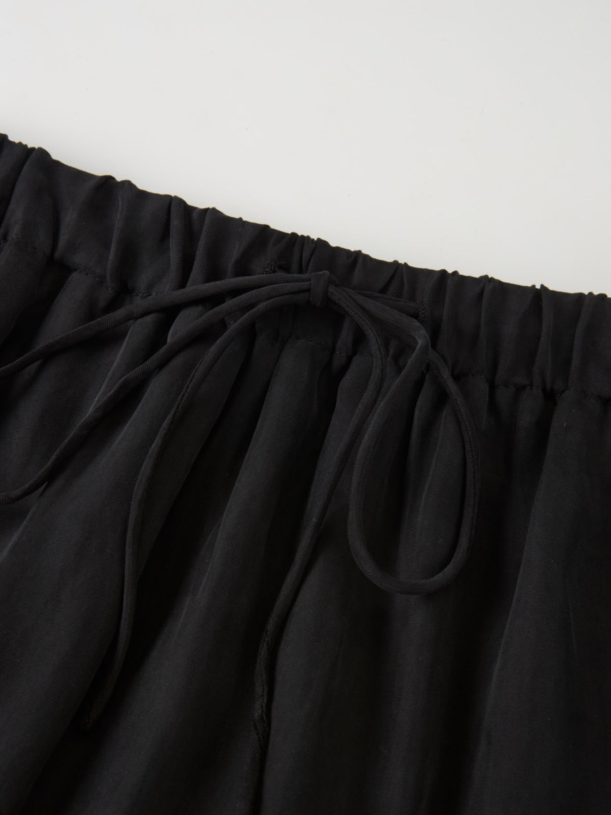 Drawstring Cupro Skirt - Black