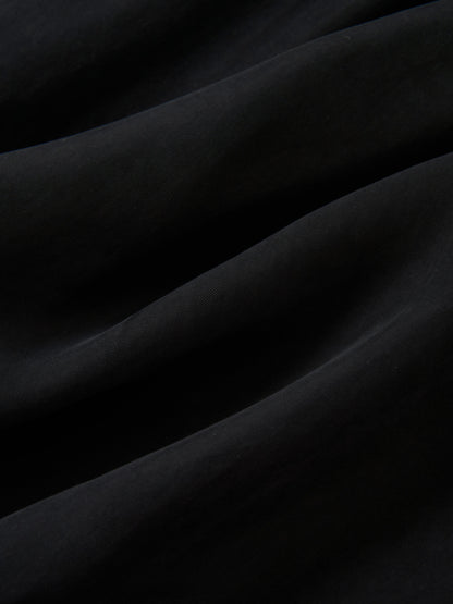 Drawstring Cupro Skirt - Black