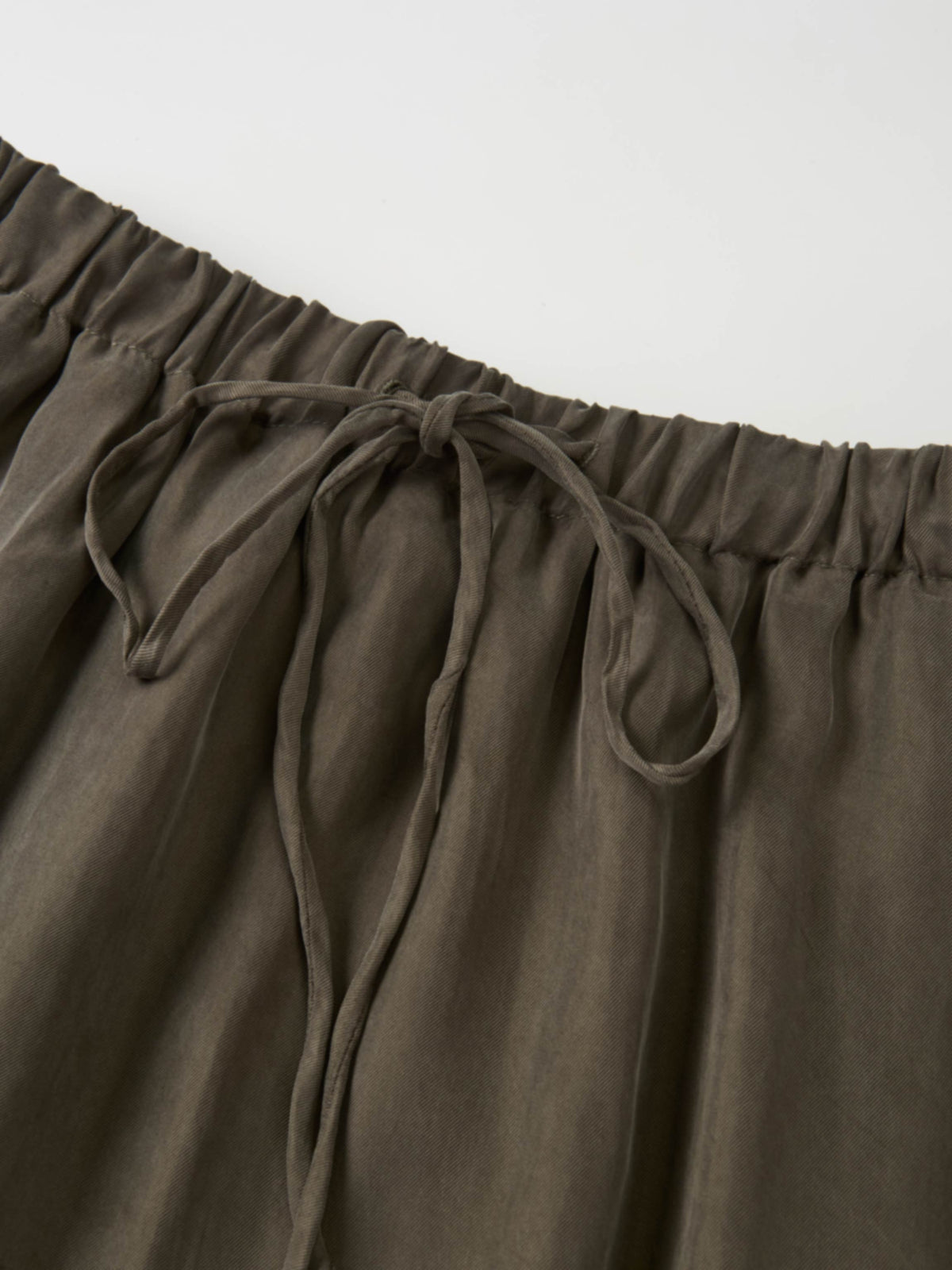 Drawstring Cupro Skirt - Dark Brown