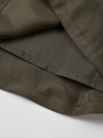 Drawstring Cupro Skirt - Dark Brown