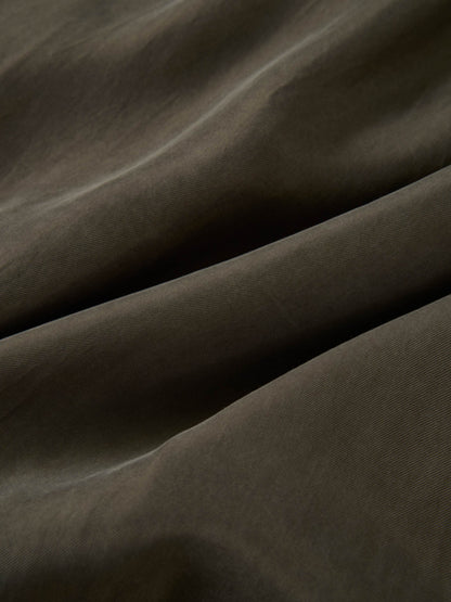 Drawstring Cupro Skirt - Dark Brown