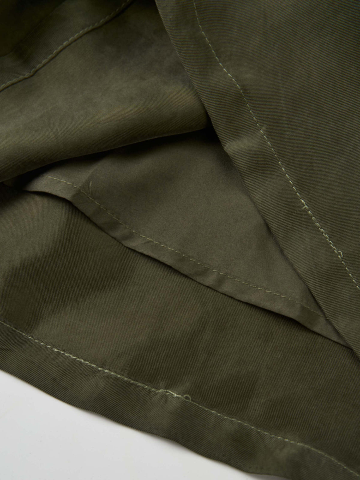 Drawstring Cupro Skirt - Olive Green