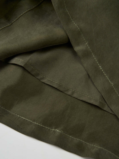Drawstring Cupro Skirt - Olive Green
