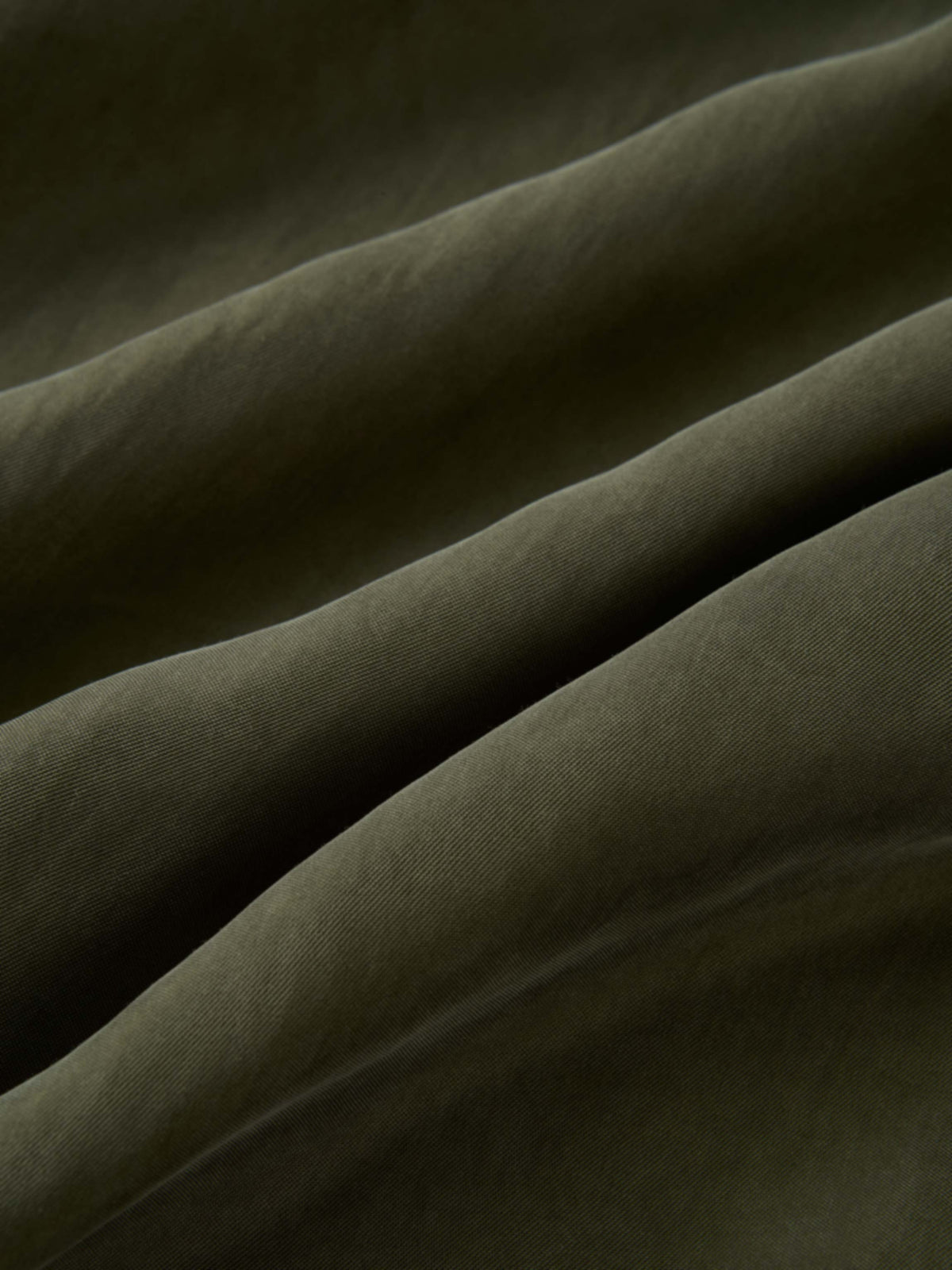 Drawstring Cupro Skirt - Olive Green