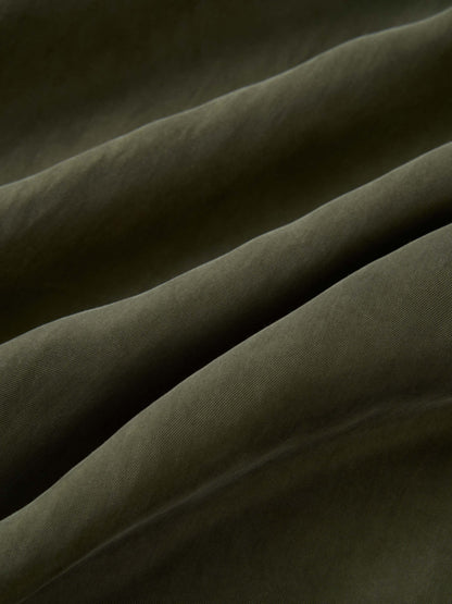 Drawstring Cupro Skirt - Olive Green