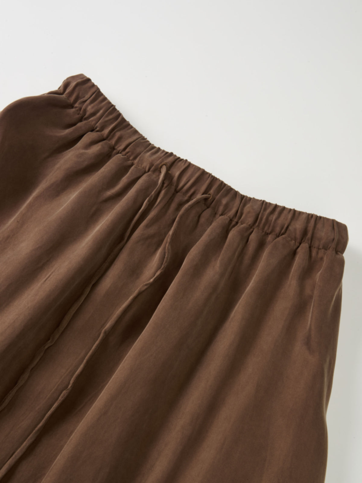 Drawstring Cupro Skirt - Light Brown
