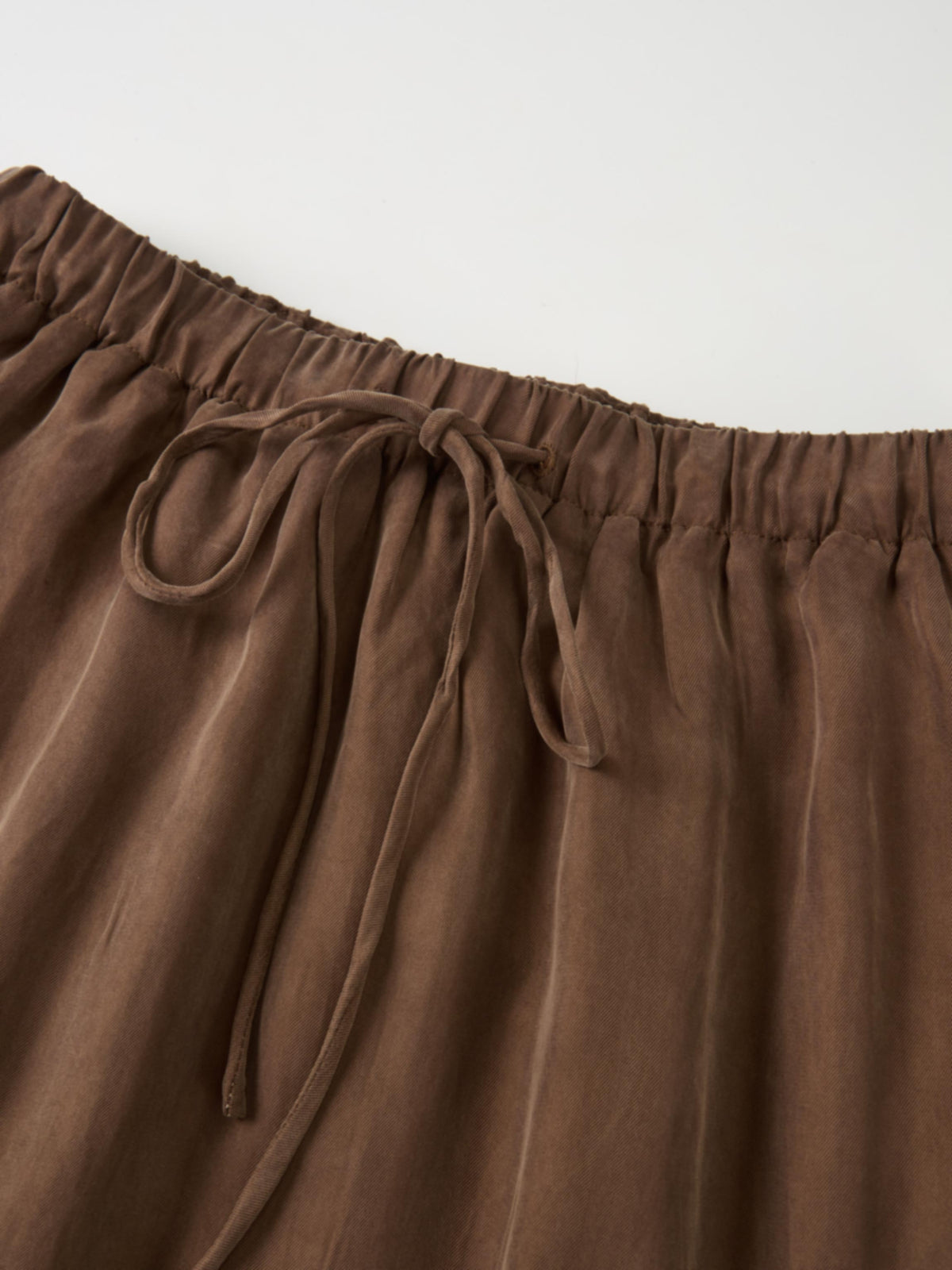 Drawstring Cupro Skirt - Light Brown